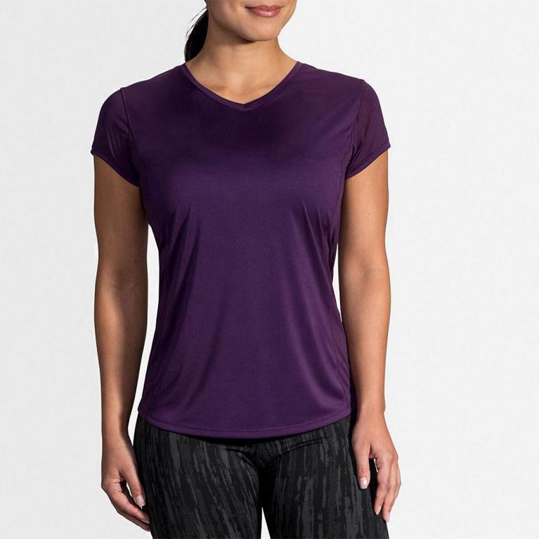 Brooks Stealth Hardloopshirt voor Dames Paars (QYAIV-8754)